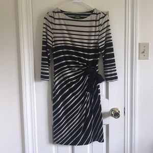 Ann Taylor Tan and Black Striped Dress